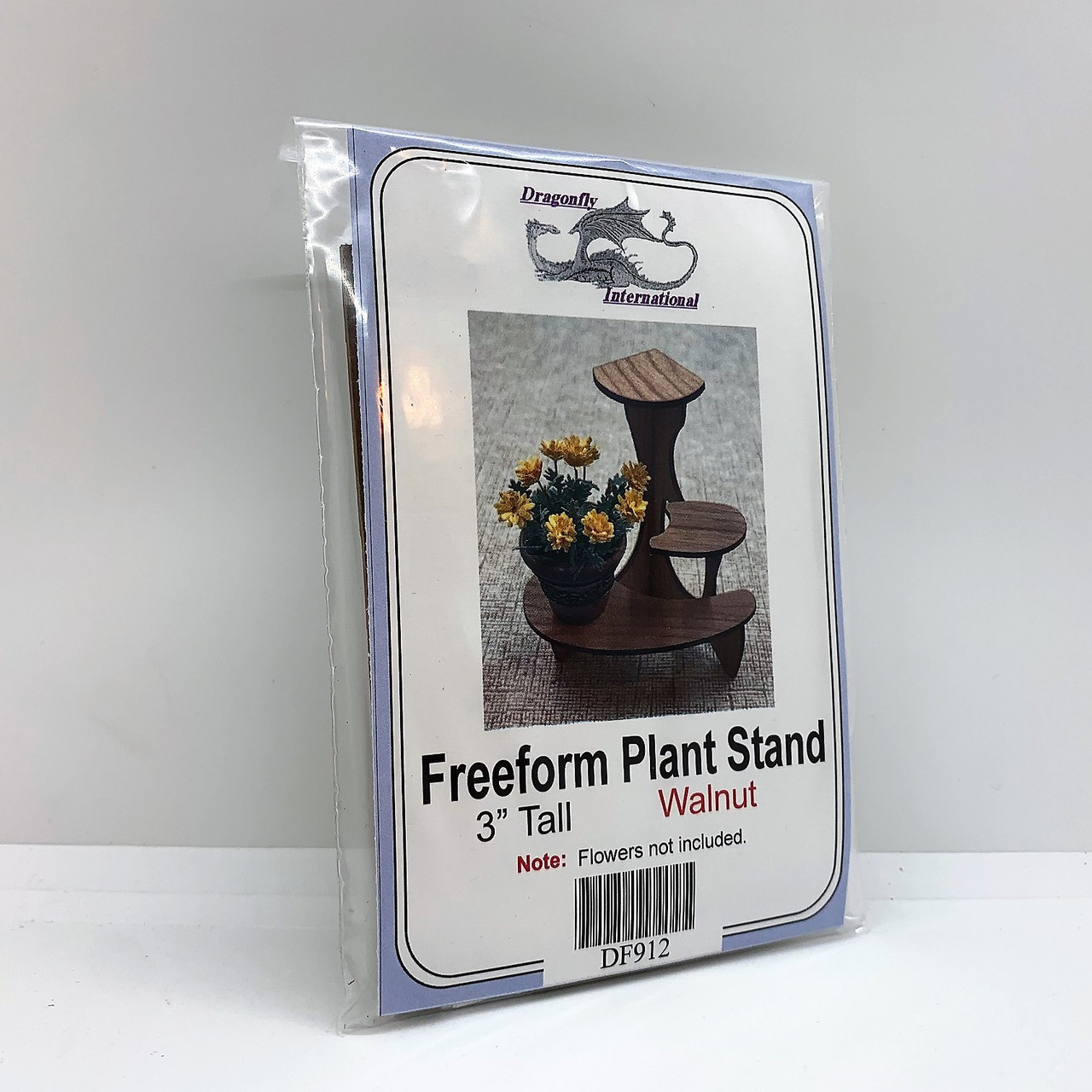 Freeform Plant Stand Kit, Walnut Finish (DFIDF912) shown in package