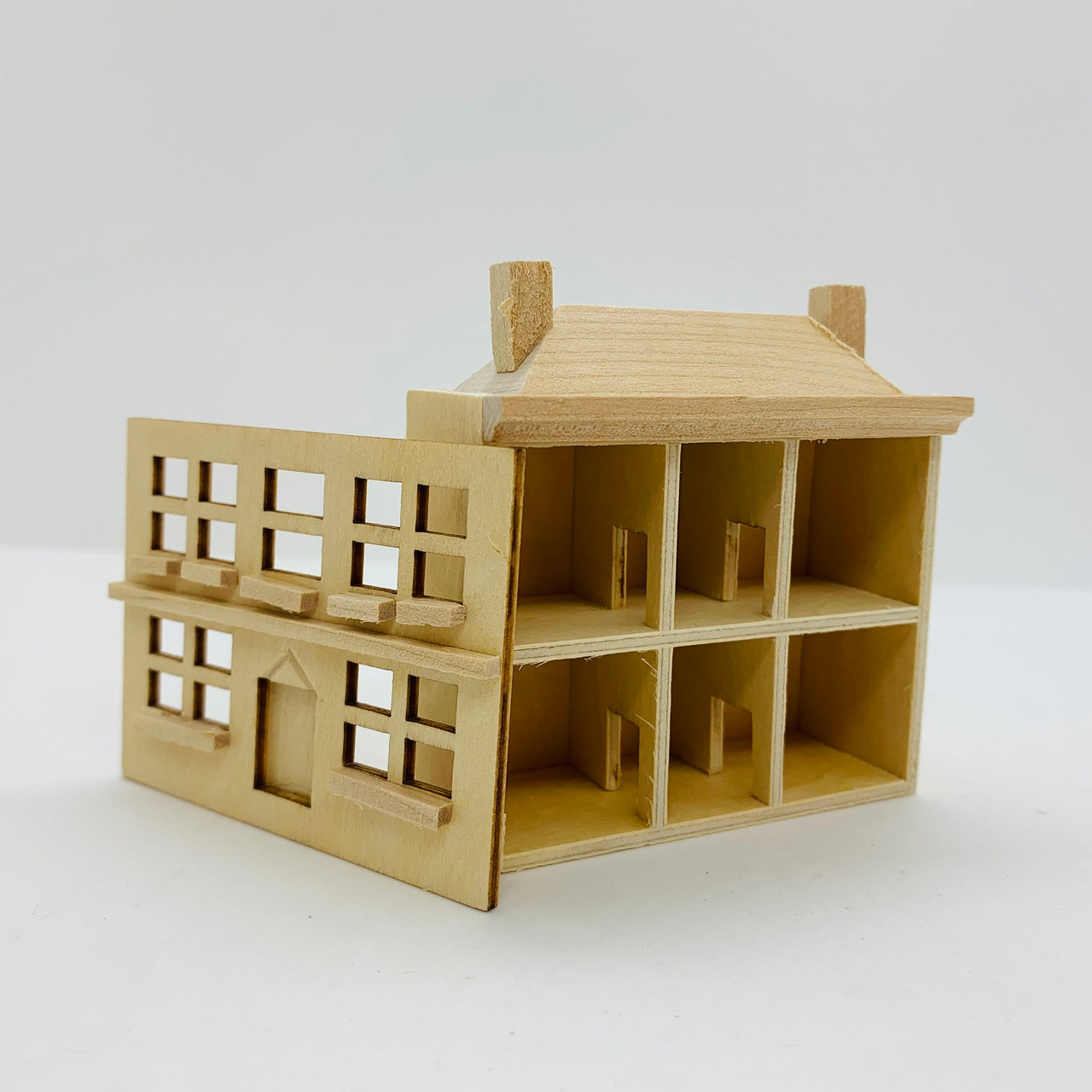 Doll's Dollhouse, Unfinished (CLA08680); front wall removed and set aside