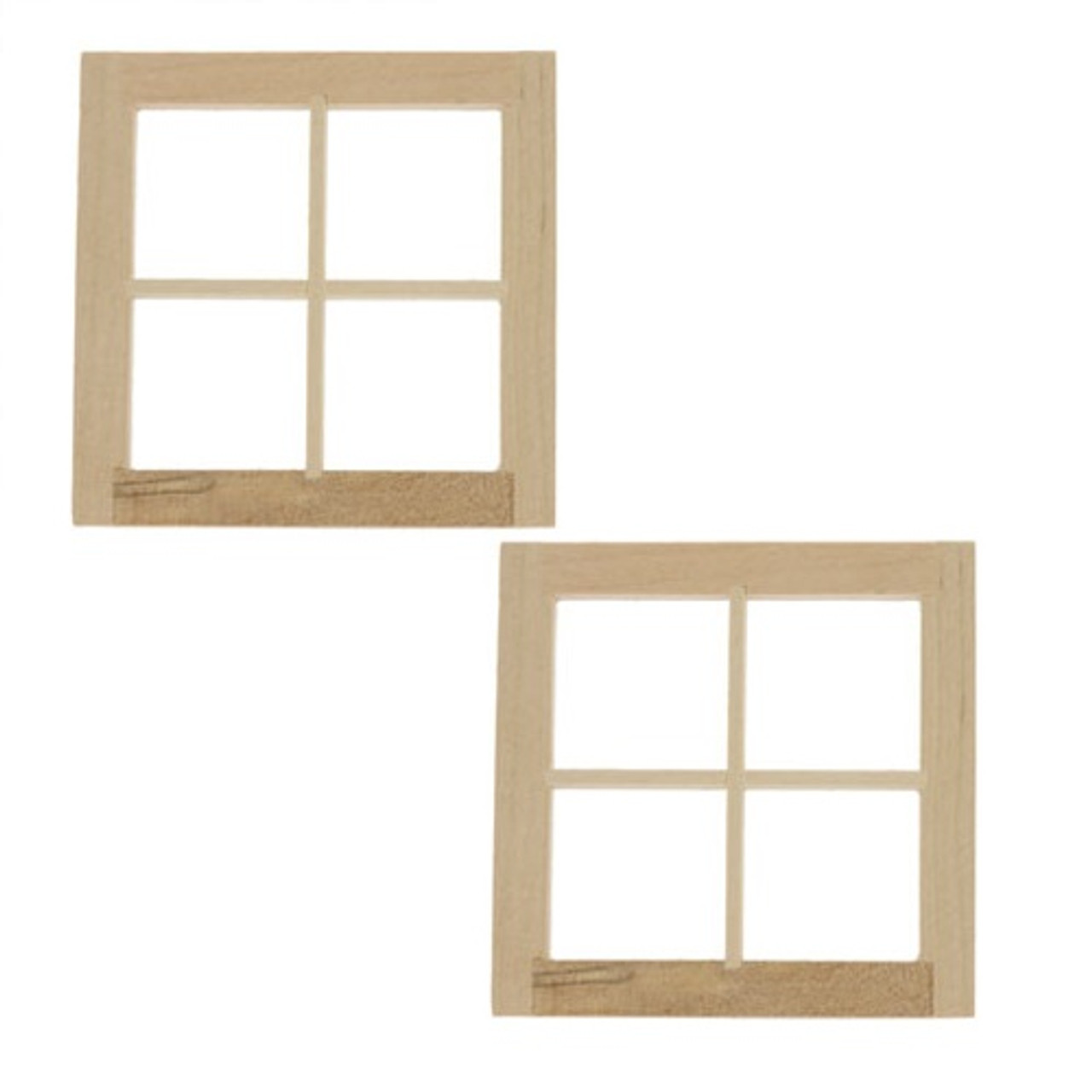 Pair of four-light dollhouse miniature windows