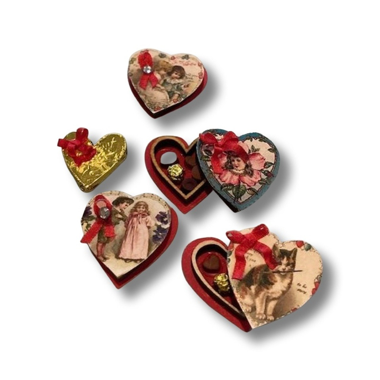 Heart Shaped Candy Box Kit (DFI-CB207) showing cover options included in kit.