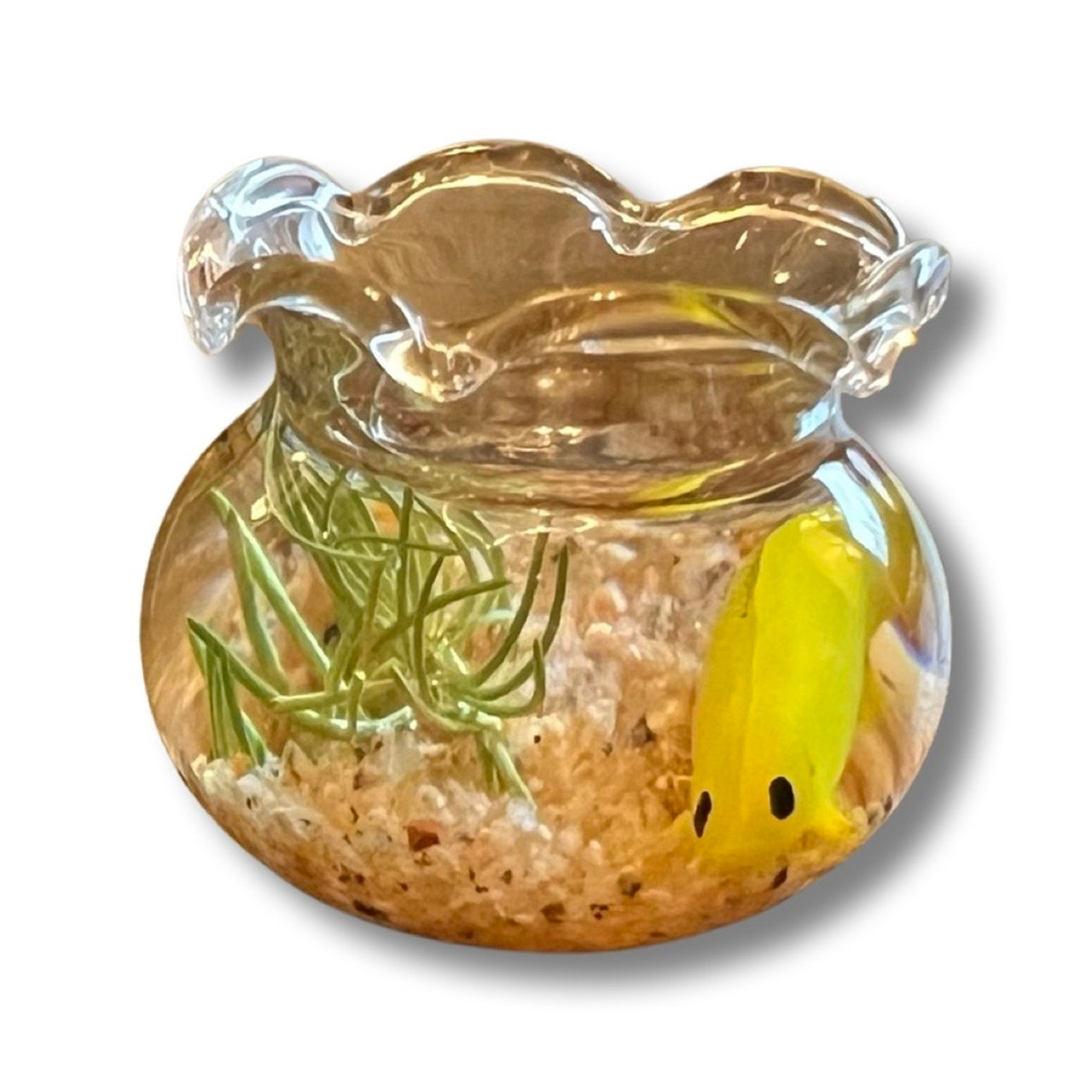 UFN0003 - Glass Bowl w/Goldfish (Yellow)