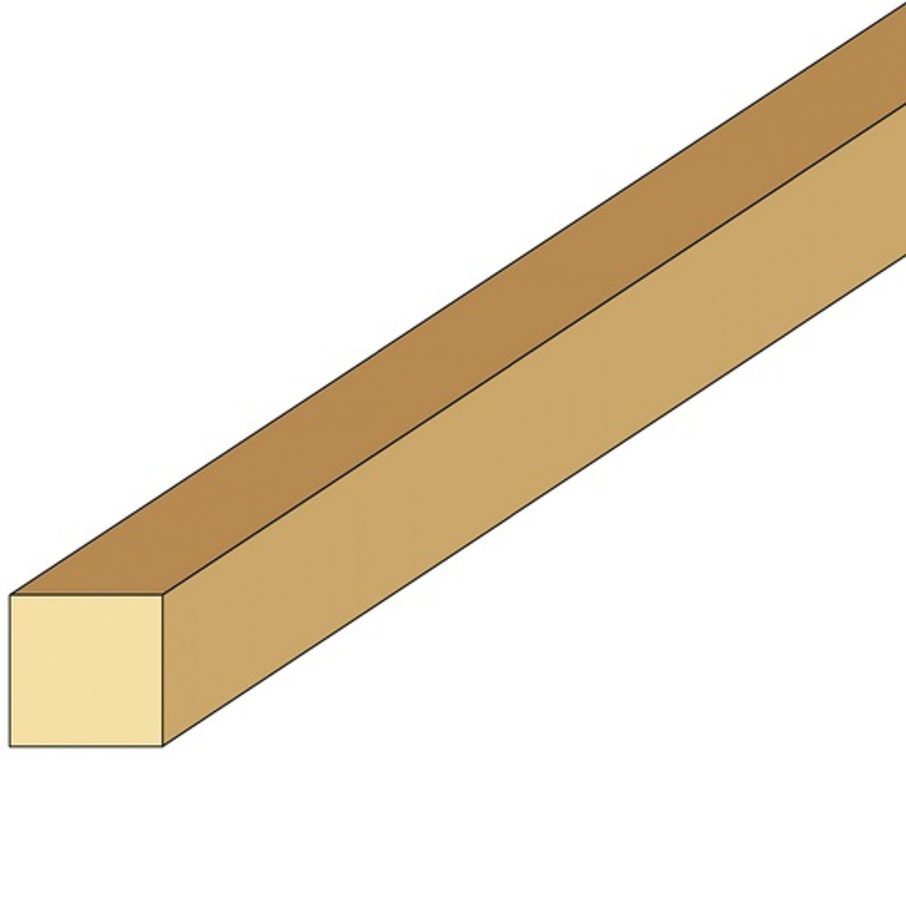 Illustration of 1/4" x 1/4" stripwood