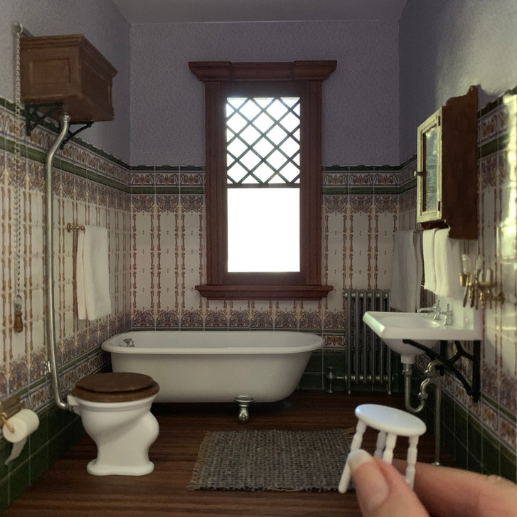 Dollhouse Miniature Victorian Bathroom Kit 1:12 Scale 