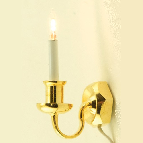 Single Candle Wall Sconce (MH45102) lit