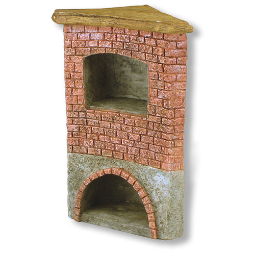 Empty miniature brick pizza oven