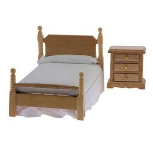 Oak Bed w/Nightstand