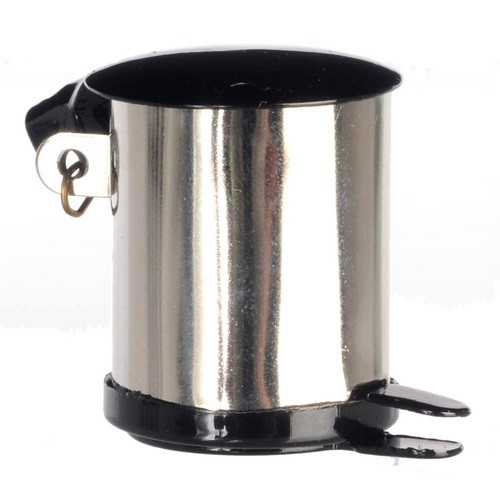 Dollhouse Miniature Stainless Steel Trash Can (IM66014)