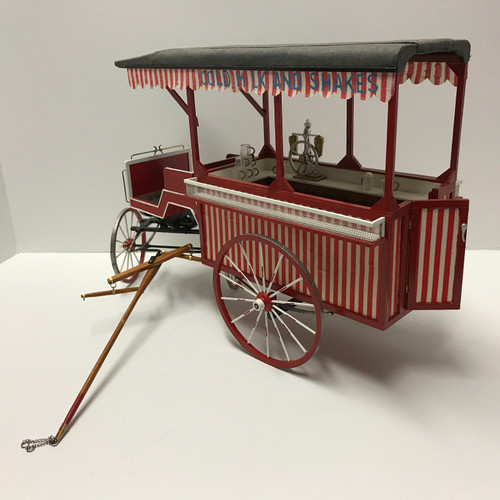 One-inch (1:12) scale dollhouse miniature ice cream wagon (circa 1895)