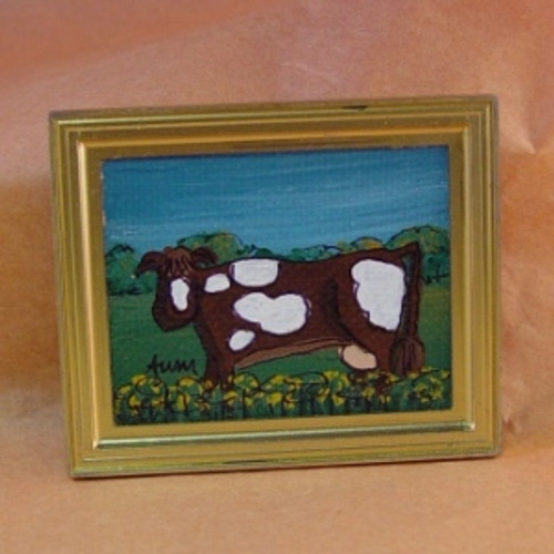 Cow in Field Painting