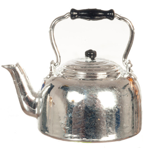 Miniature silver-tone tea kettle