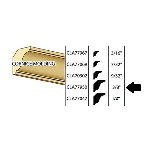 Comparison chart of similar profile miniature cornice/crown molding