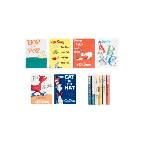 Miniature reproduction of a Dr. Seuss book collection