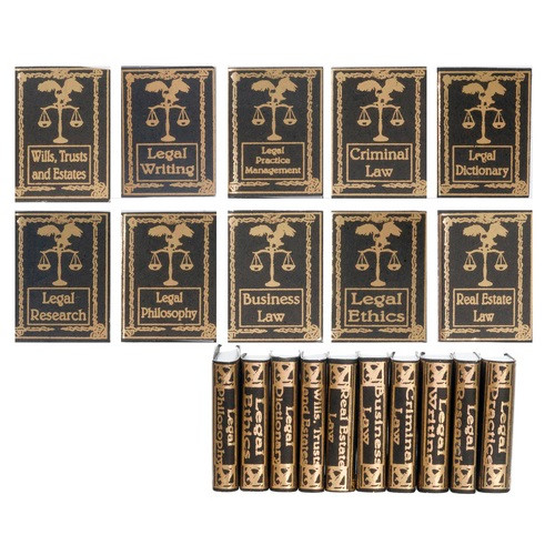 One-inch (1:12) scale dollhouse miniature legal reference book set (NI162)