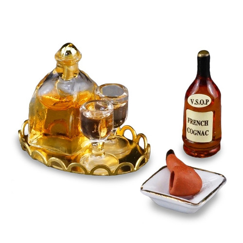 Dollhouse Miniature Evening Cognac Set (MC16105)