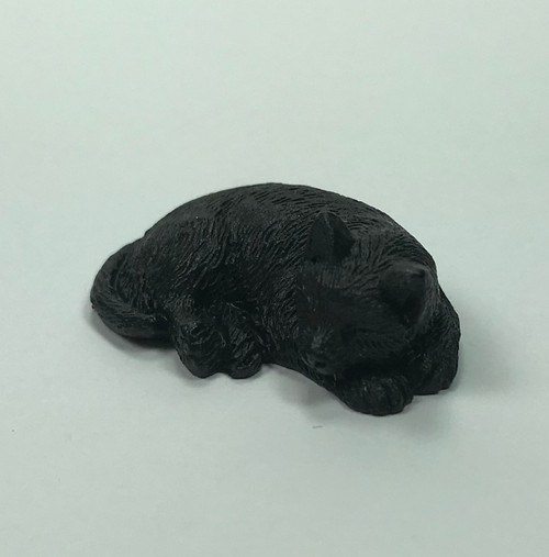 Dollhouse Miniature Black Cat Sleeping (IM65445BK)