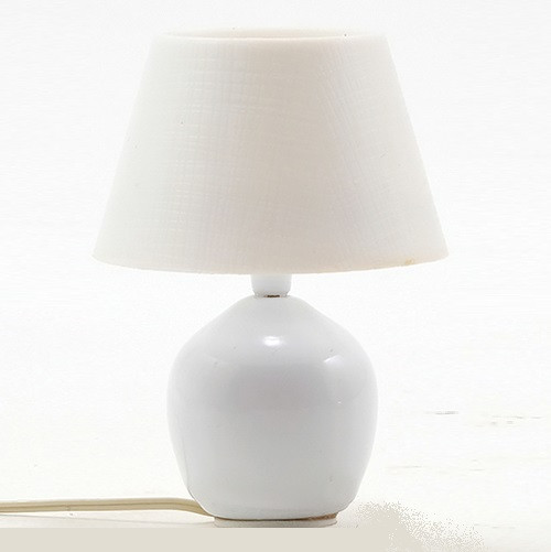 One-inch (1:12) Scale Dollhouse Miniature Glazed Ceramic Table Lamp (MH709) shown unlit