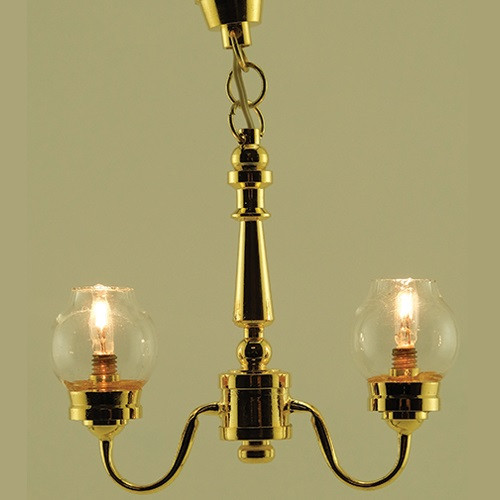 Chandelier, 2-Light, Fluted (MH879); shown lit