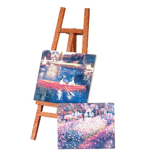 Easel with 2 Canvas Paintings (AZG7925)