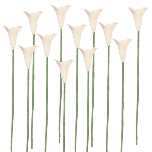 Flower Stems, White, 12 pcs (RFS12-1)