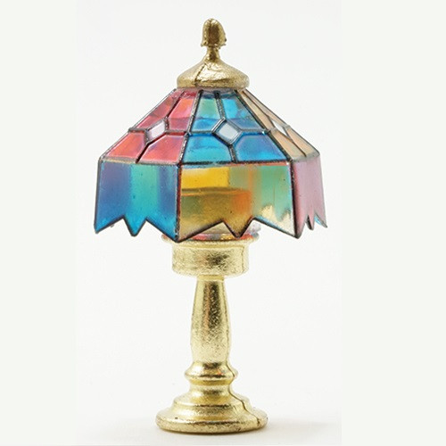 Dollhouse Miniature Tiffany Table Lamp, Non-working (TM231645)