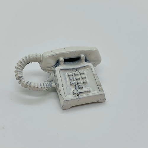 Dollhouse Miniature Telephone, Desk, White (IC2482-3)