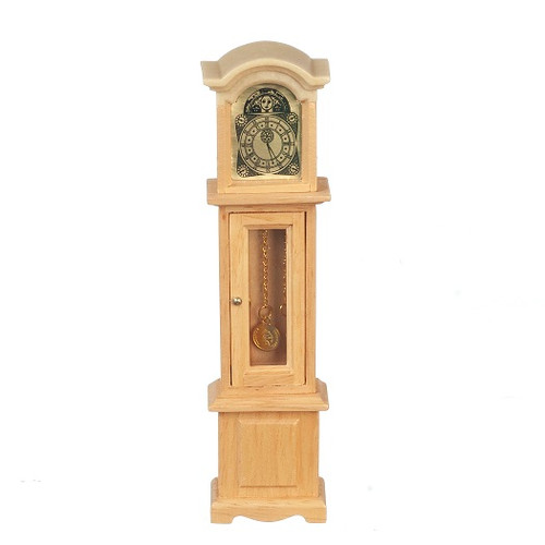 Dollhouse Miniature Grandfather Clock, Oak (AZT4317)