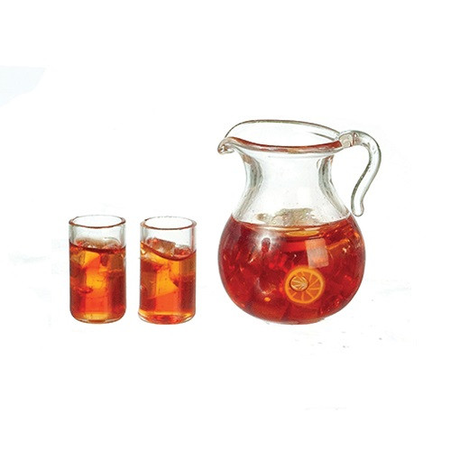Iced Tea Pitcher w/2 Filled Glasses (AZB0123)