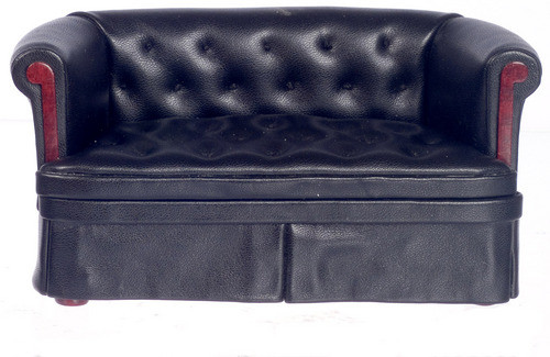 AZP6326 - Black Leather Sofa