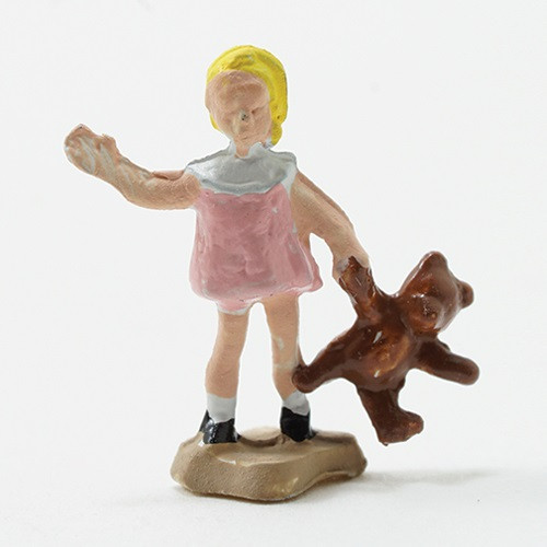 Girl in Pink with Teddy Bear, 1pc (MUL2380)