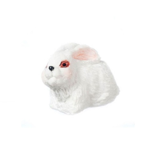 1 Inch Scale Stuffed Plush White Easter Bunny Dollhouse Miniature