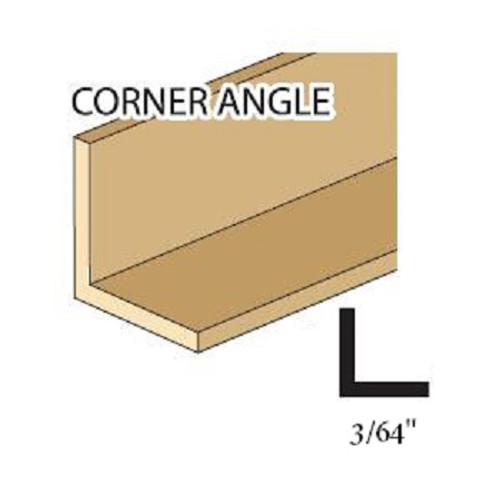 Illustrated image of 3/64" corner angle wood trim