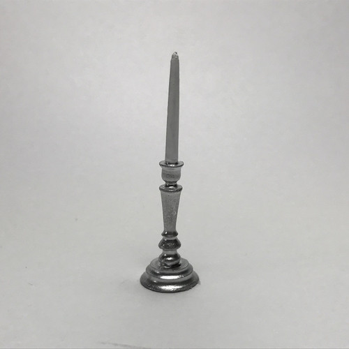 Silver-tone painted candlestick