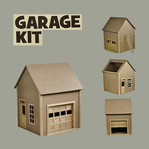 HW9997 Garage with Working Overhead Door Jeepers Dollhouse - Main Image