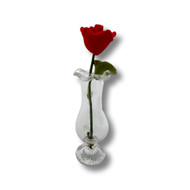 Glass Vase w/Single Rose (UFN1024)