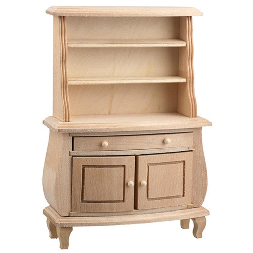 AZB8645 Unfinished Wood Hutch Jeepers Dollhouse Miniatures