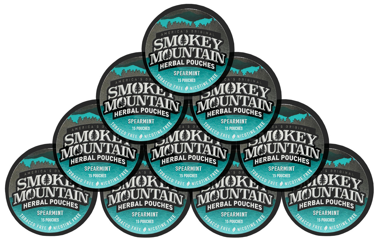 Smokey Mountain Spearmint Pouch Snuff  New 10 Cans