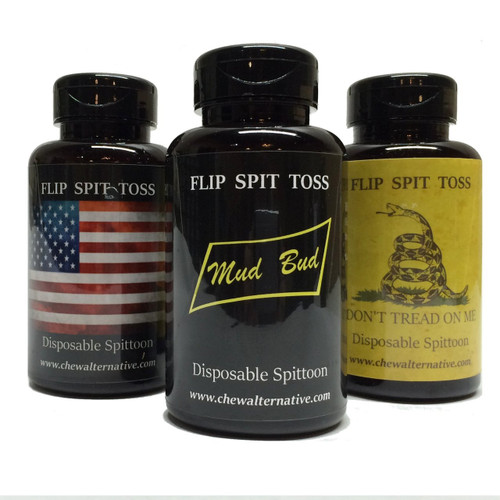 Mud Bud Disposable Spittoon 3 Pack - US Flag, Black, and Don't Tread on Me