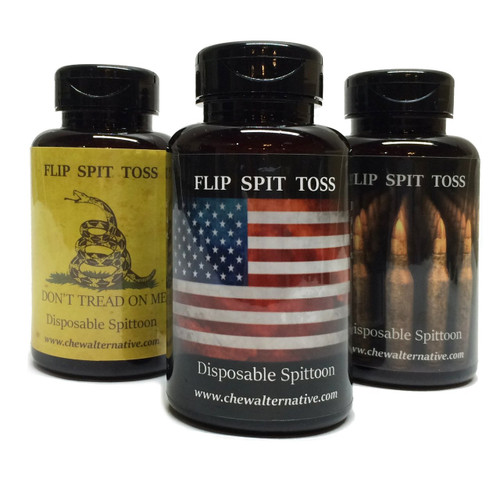 Mud Bud Disposable Spittoon 3 Pack - Don't Tread On Me, US Flag, and Ammo