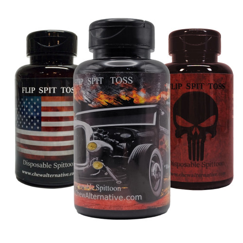 Mud Bud Disposable Spittoon 3 Pack - US Flag, Hotrod, and Punisher