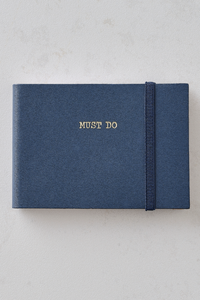Leather Travel Notepad Navy