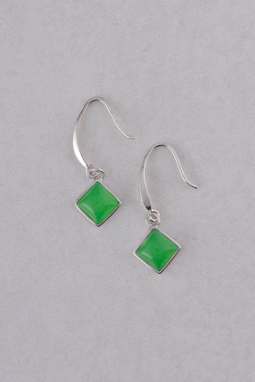 Sterling Silver & Jade Earrings