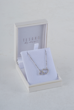 Sterling Silver Shimmering Heart Necklace in Box