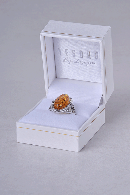 Cognac Amber Adjustable Ring Cognac Amber Adjustable Ring