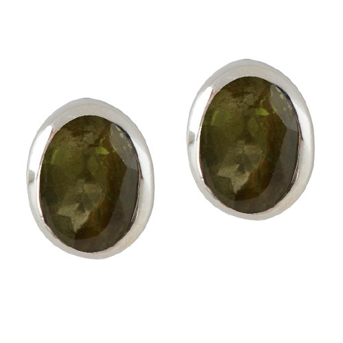 Birthstone Stud Earrings in Peridot