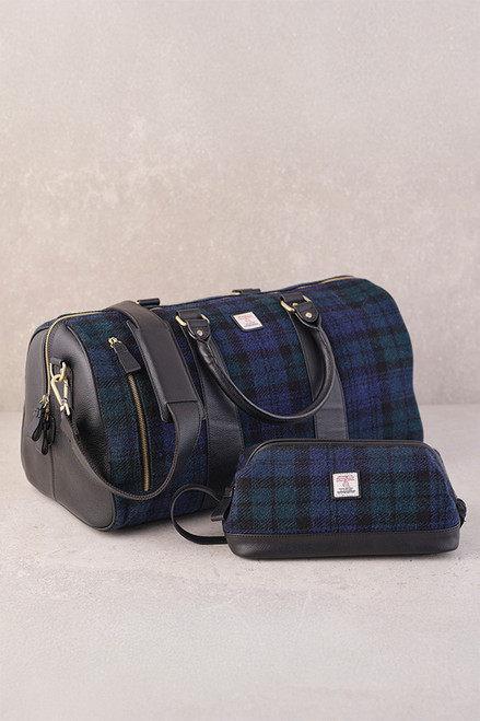 Harris Tweed & Leather Holdall & Washbag Harris Tweed & Leather Holdall & Washbag