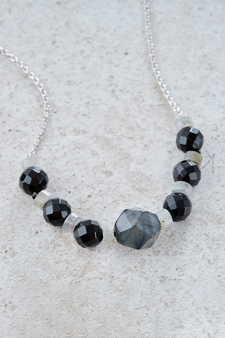 Eagles Eye Labradorite & Onyx Necklace