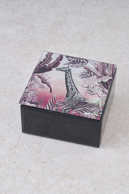 Glass Animal Trinket Box Giraffe