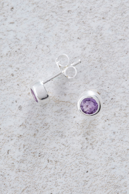 Sterling Silver & Amethyst Earrings