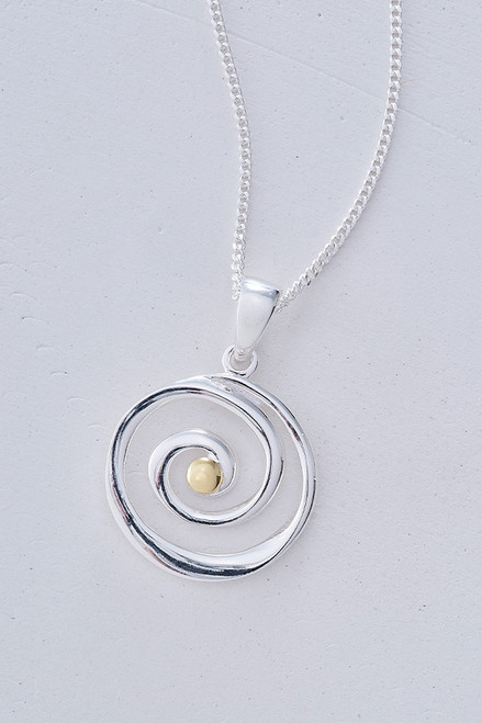Silver & Gold Spiral Pendant