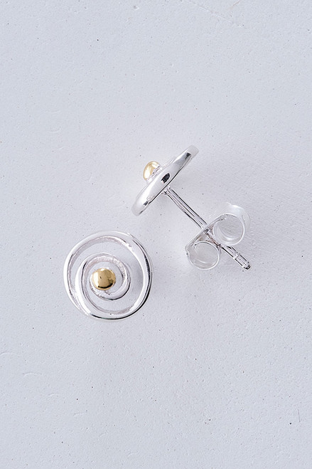 Silver & Gold Spiral Earrings 